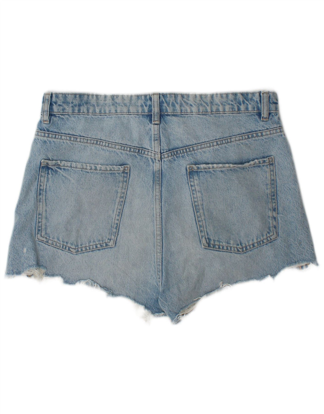 Pantaloncini in denim invecchiato Zara da donna EU 44 XL W34 Blu