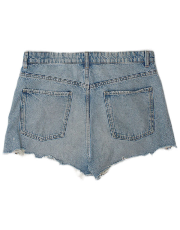 Pantaloncini in denim invecchiato Zara da donna EU 44 XL W34 Blu