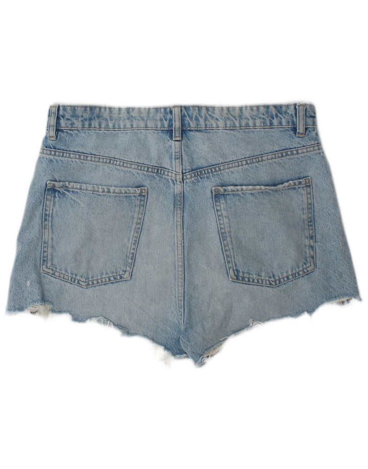 Pantaloncini in denim invecchiato Zara da donna EU 44 XL W34 Blu