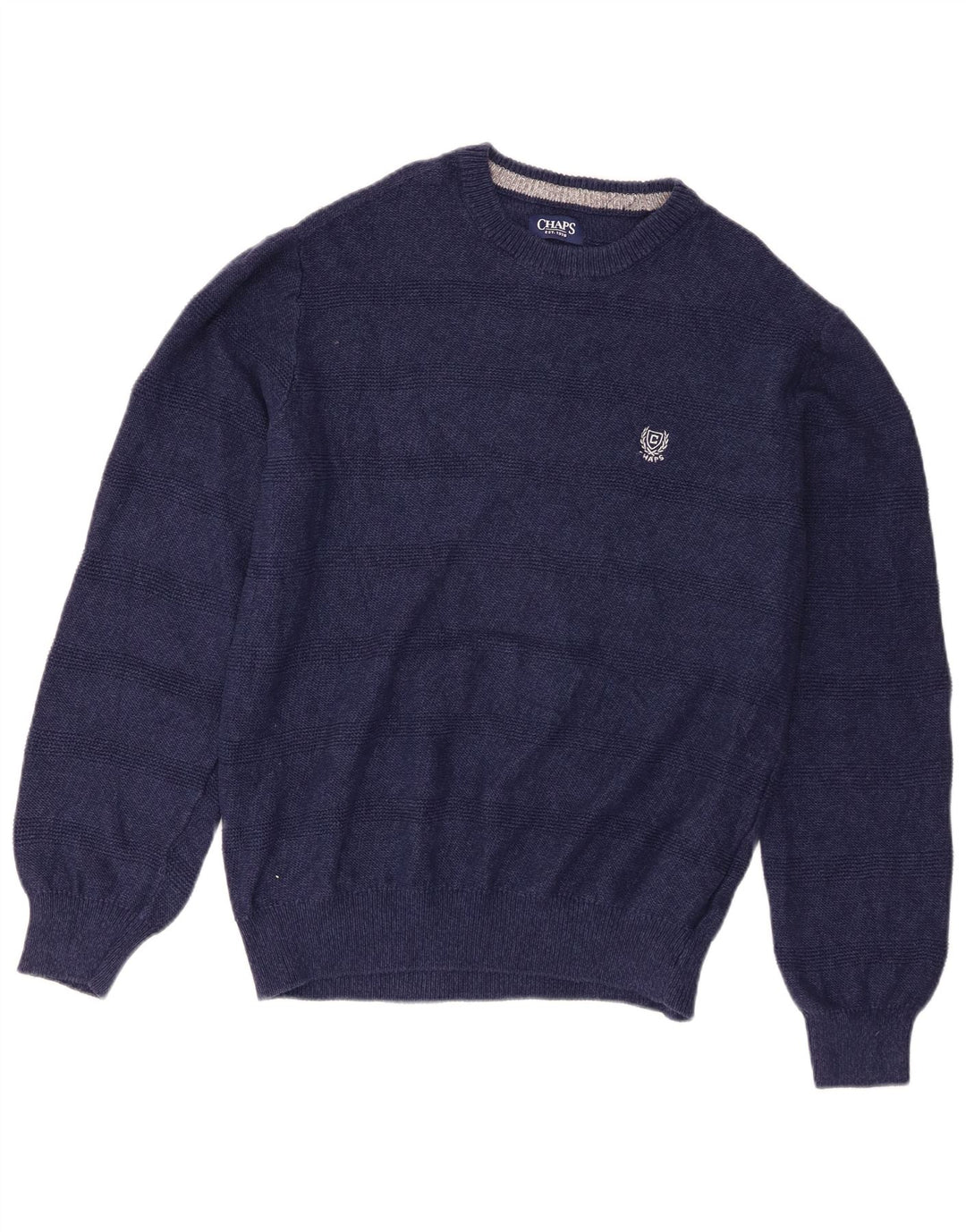 Chaps Uomo Maglione con scollo a barca Maglione a righe blu navy medio