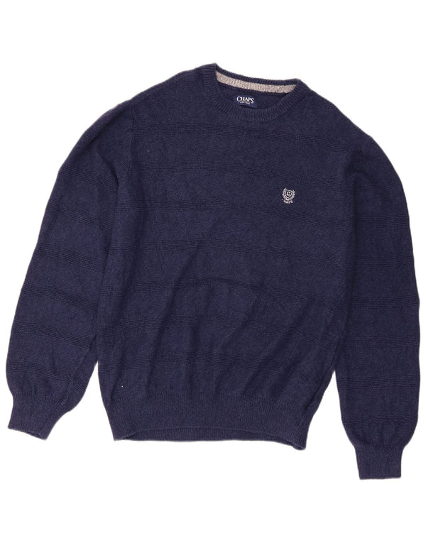 Chaps Uomo Maglione con scollo a barca Maglione a righe blu navy medio