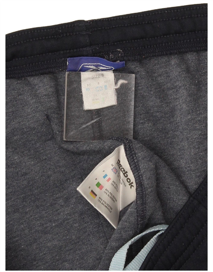 Pantaloni da tuta da donna Reebok UK 8 Small Blu Navy Poliestere