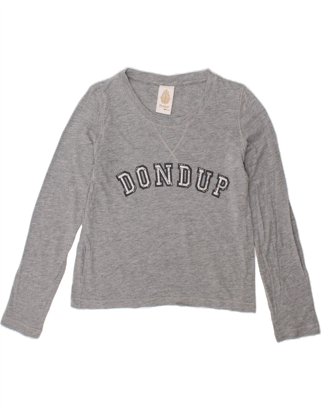 DONDUP Girls Graphic Top Long Sleeve 5-6 Years Grey Vintage Dondup and Second-Hand Dondup from Messina Hembry 