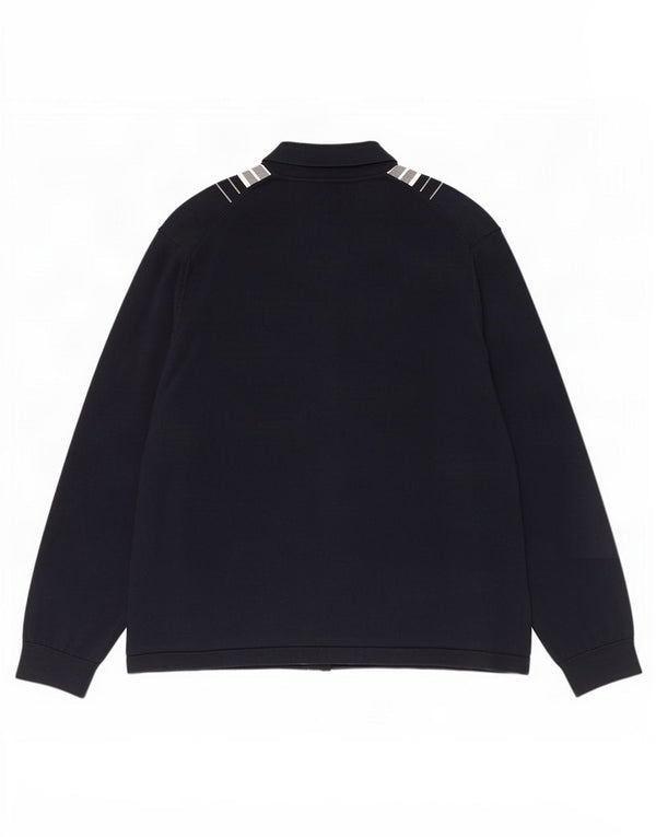 Maglione cardigan da uomo Marks & Spencer 2XL cotone a righe blu navy