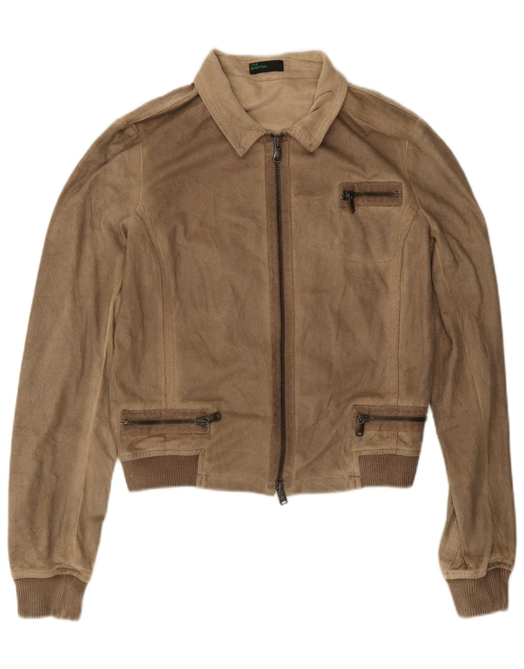 Giubbotto bomber corto da donna Benetton IT 44 Poliestere beige medio