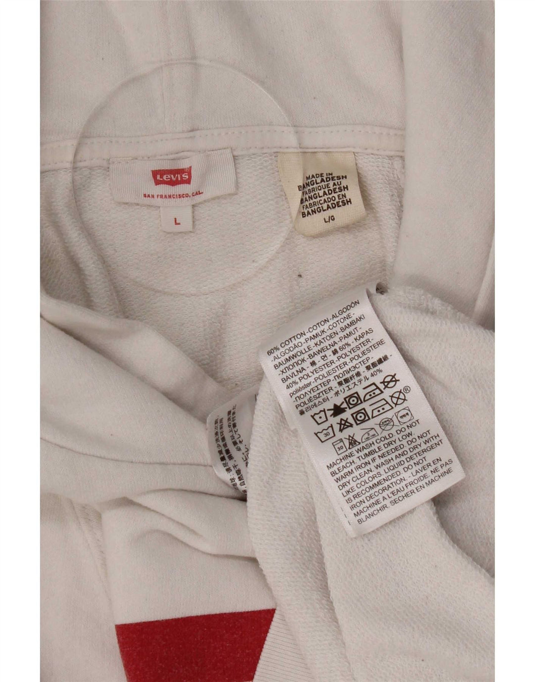 Maglione con cappuccio grafico da uomo Levi's grande in cotone bianco