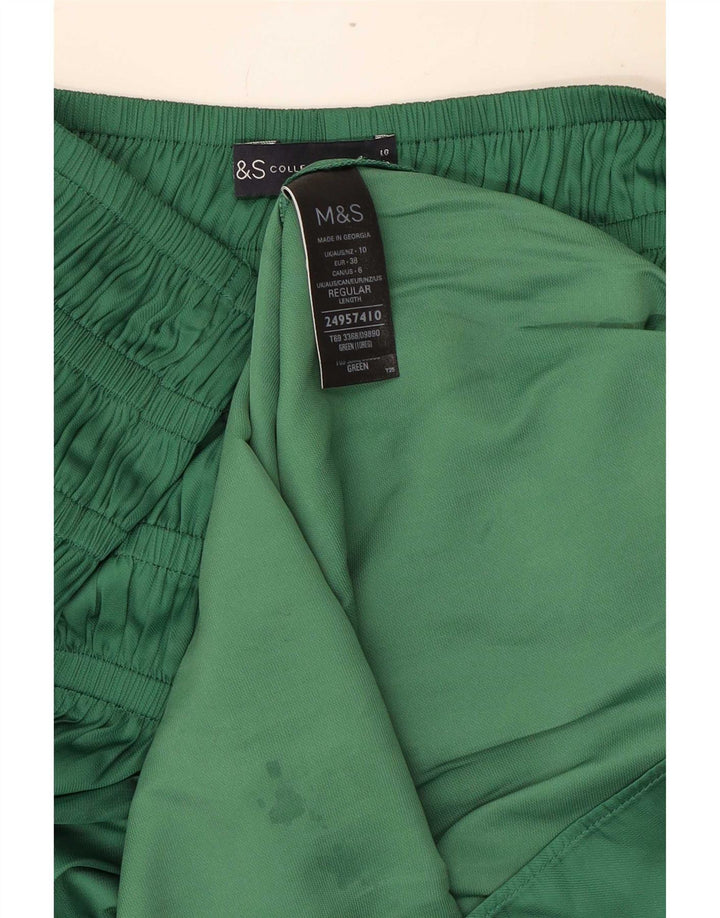 Gonna lunga da donna Marks & Spencer UK 10 piccola W34 poliestere verde