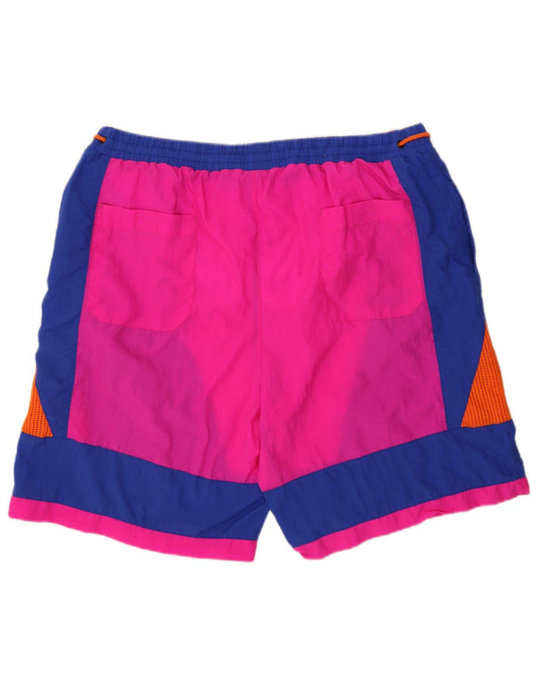 Costume da bagno uomo vintage XL block color blu in nylon