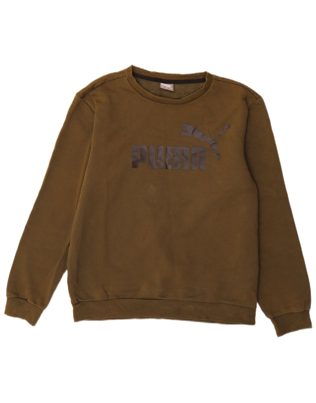 Felpa grafica da uomo Puma, maglione medio, cotone kaki