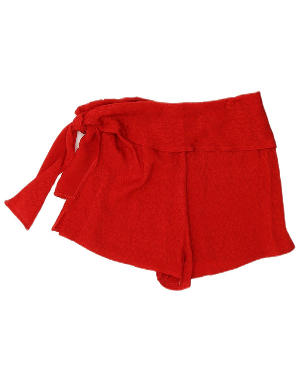 Pantaloncini vintage da donna a vita alta medi W28 rossi floreali