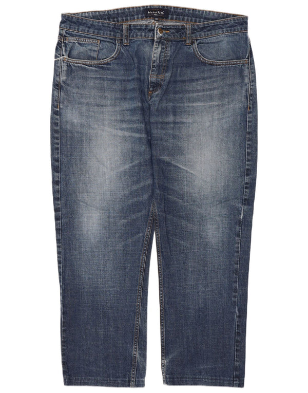 Jeans dritti da donna Weird Fish W38 L27 cotone blu