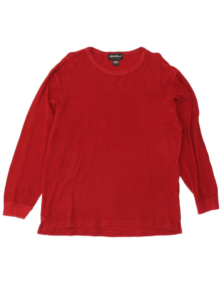 Eddie Bauer Maglia da uomo a maniche lunghe in cotone rosso medio