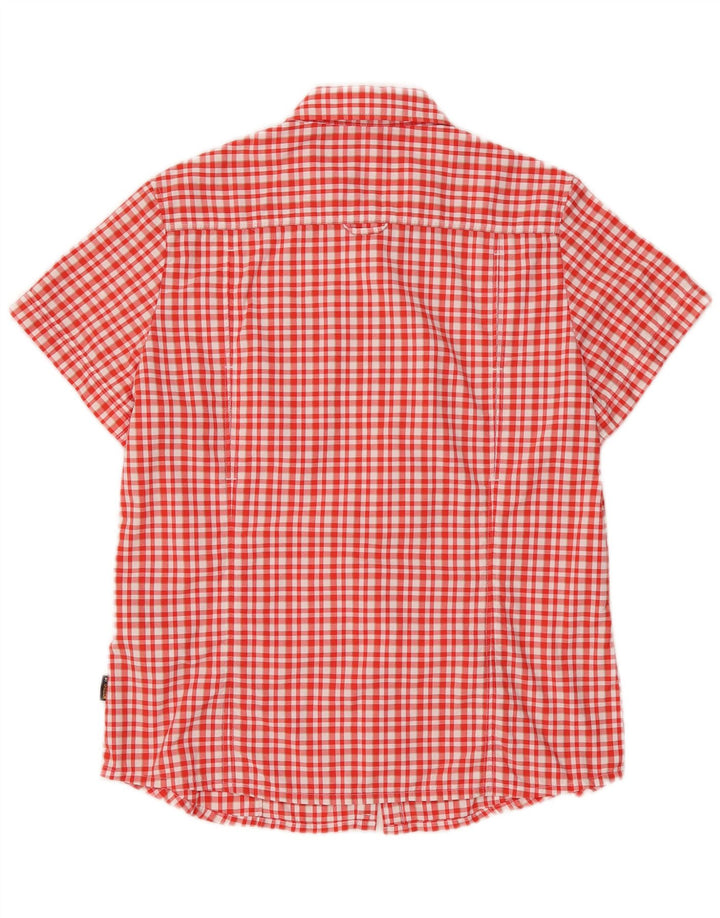 Camicia a maniche corte da donna Jack Wolfskin UK 16 Poliammide a quadri rossi grandi