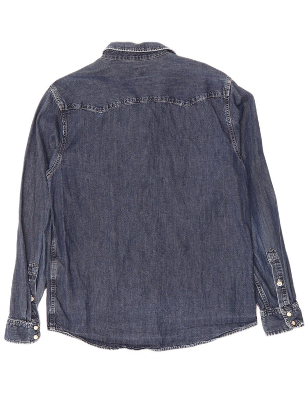 Camicia di jeans da uomo LEE grande in cotone blu navy