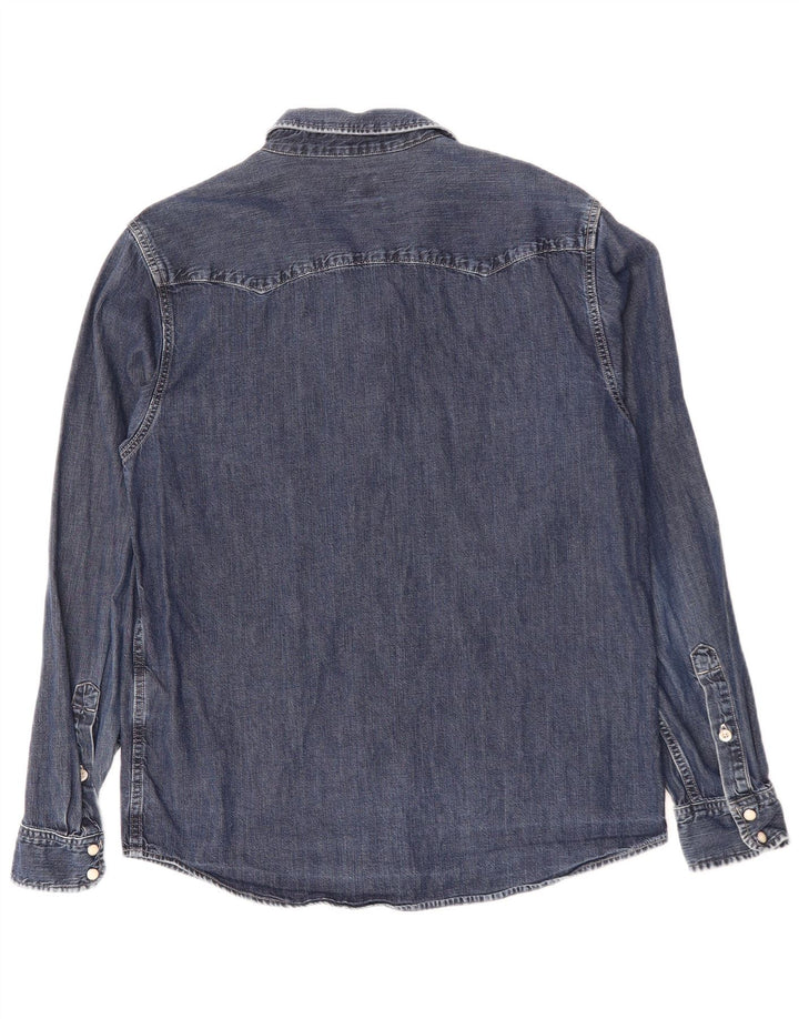 Camicia di jeans da uomo LEE grande in cotone blu navy