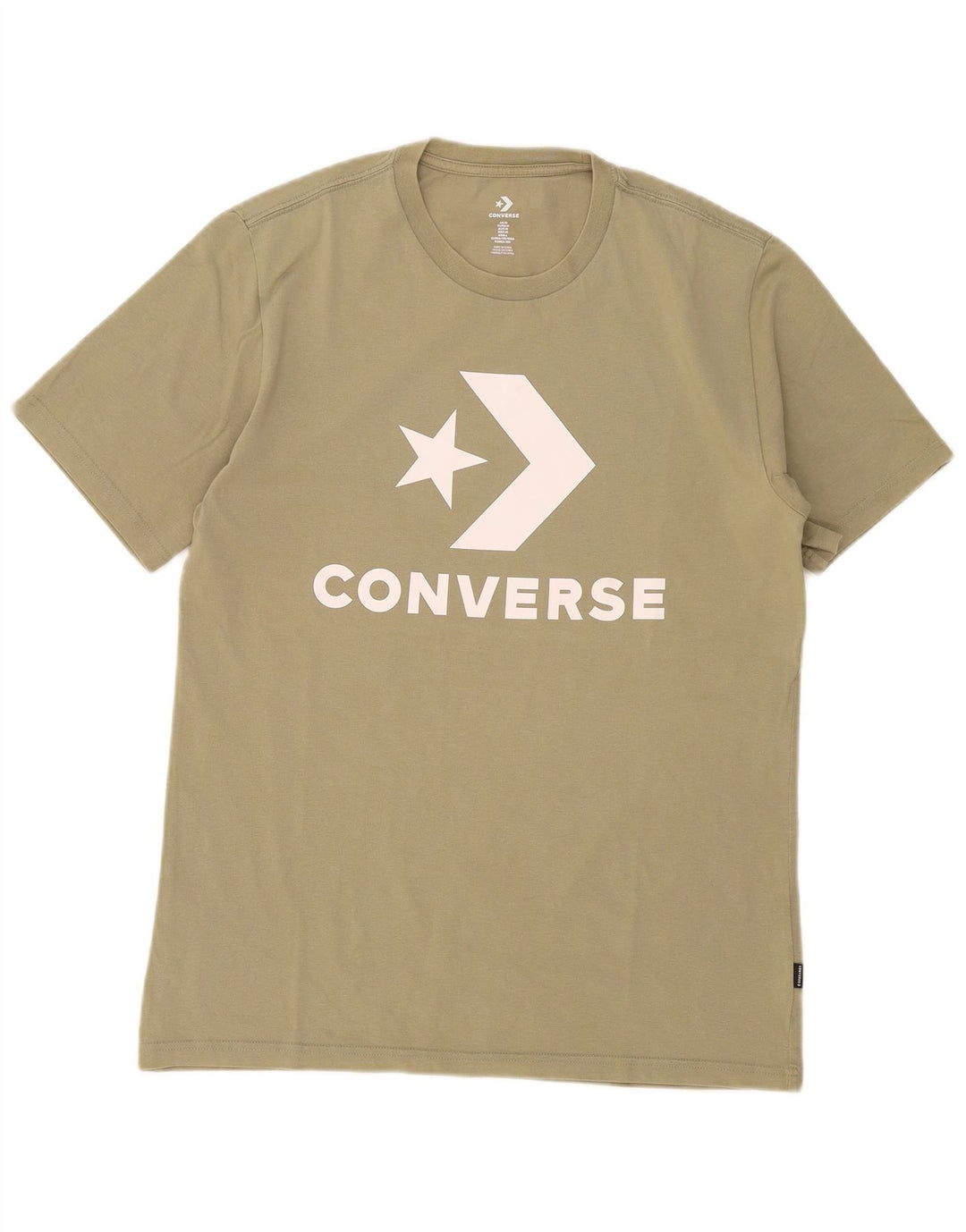 T-shirt grafica da uomo Converse Top in cotone kaki medio