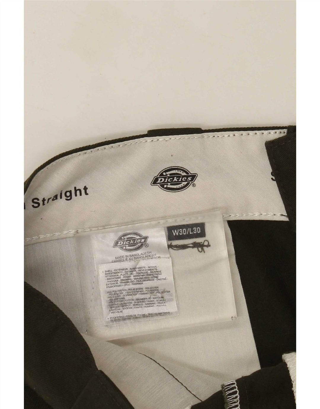 Pantaloni chino dritti da uomo Dickies W30 L30 poliestere verde
