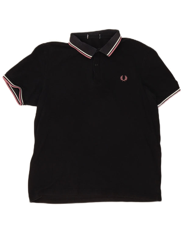 Polo da uomo Fred Perry in cotone nero medio