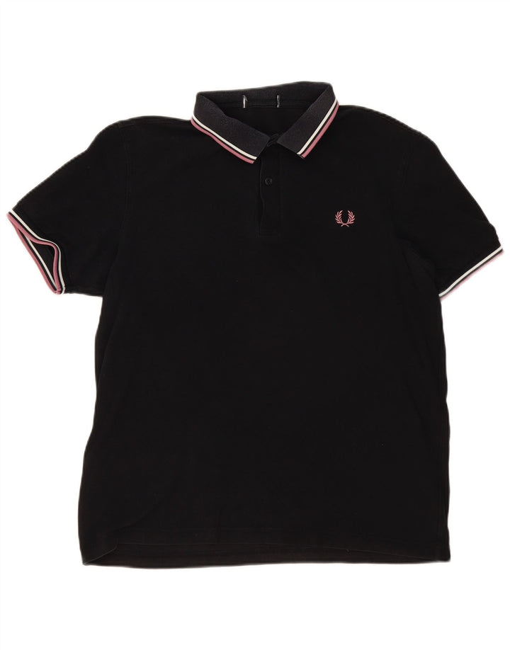 Polo da uomo Fred Perry in cotone nero medio