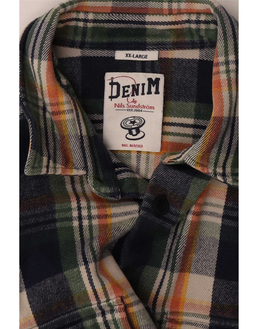 Camicia in flanella da uomo Nils Sundrstrom 2XL a quadri multicolore