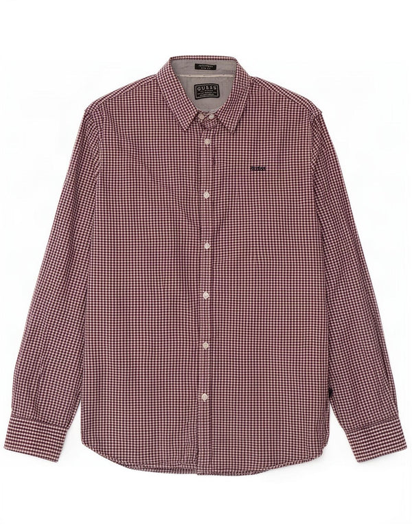 Camicia Guess da uomo slim fit grande in cotone a quadretti multicolore