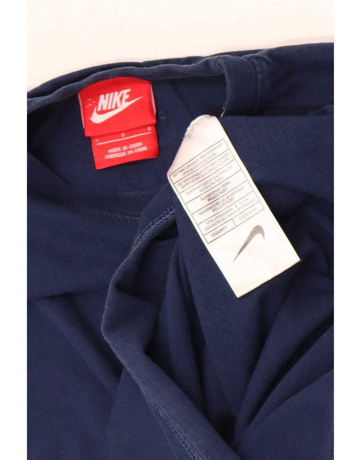 T-shirt grafica da uomo Nike Top Large in cotone blu navy
