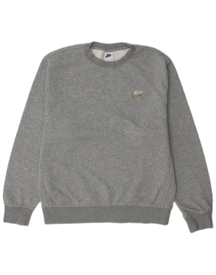 Felpa da uomo ampia NIKE, maglione piccolo in cotone grigio