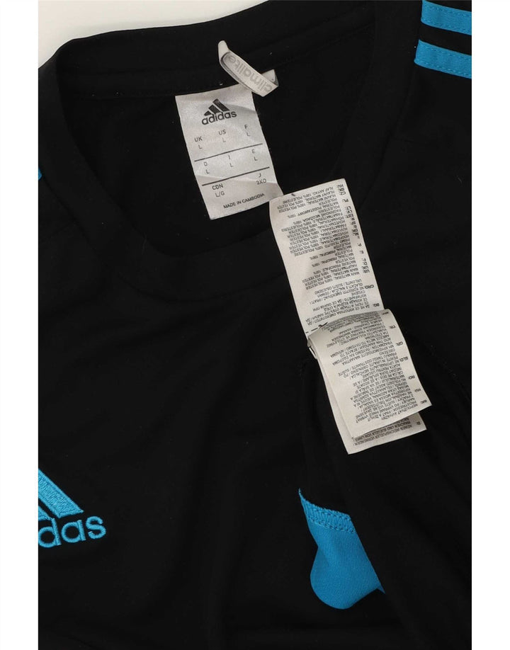 T-shirt Adidas Climalite da uomo, grande, in poliestere color block nero
