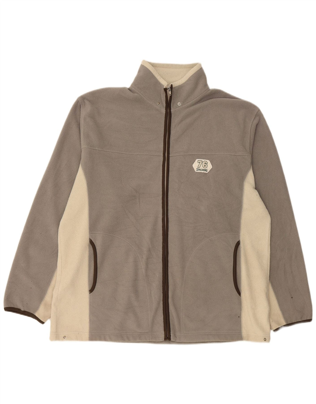 Giacca in pile foderata da uomo Spalding UK 42 XL Poliestere color block grigio