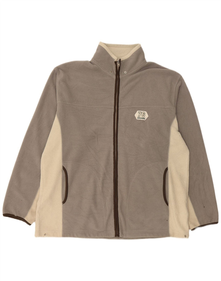 Giacca in pile foderata da uomo Spalding UK 42 XL Poliestere color block grigio