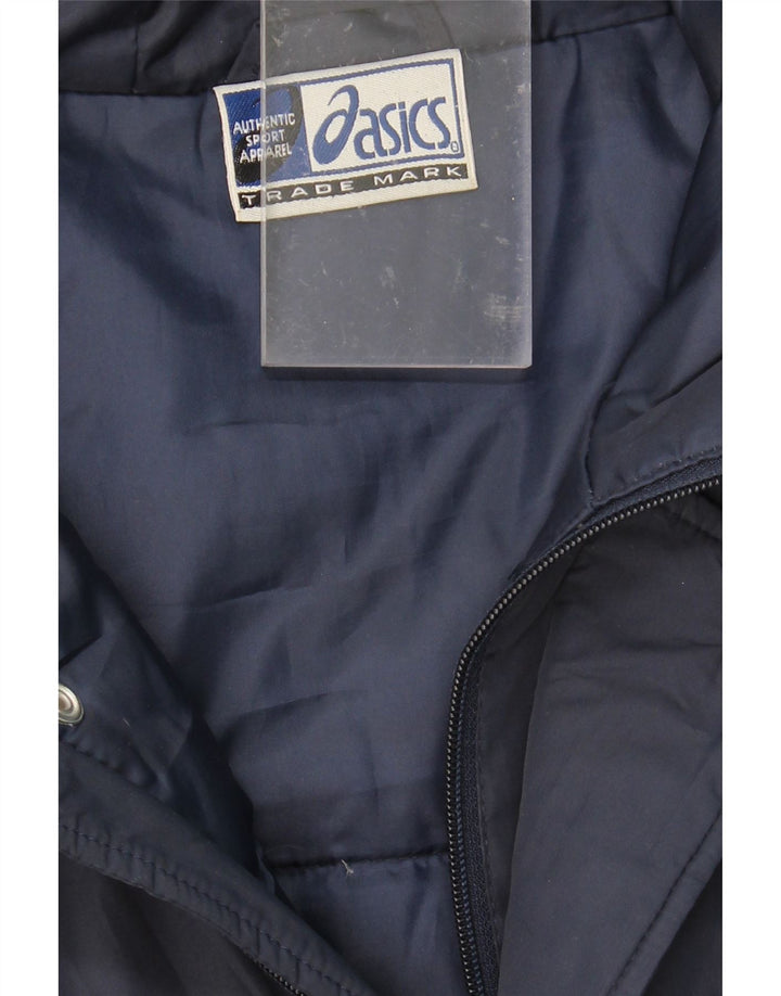 ASICS Mens Hooded Padded Coat UK 42 XL Navy Blue Vintage Asics and Second-Hand Asics from Messina Hembry 