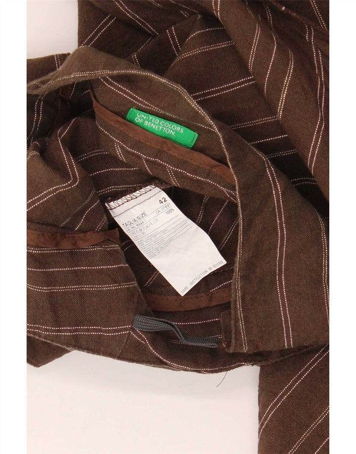 Gonna asimmetrica avvolgente da donna Benetton IT 42 media W32 marrone a righe