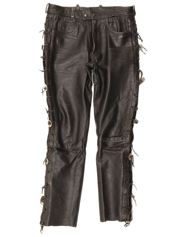 Pantaloni in pelle da uomo Louis IT 50 Large W34 L32 Pelle nera