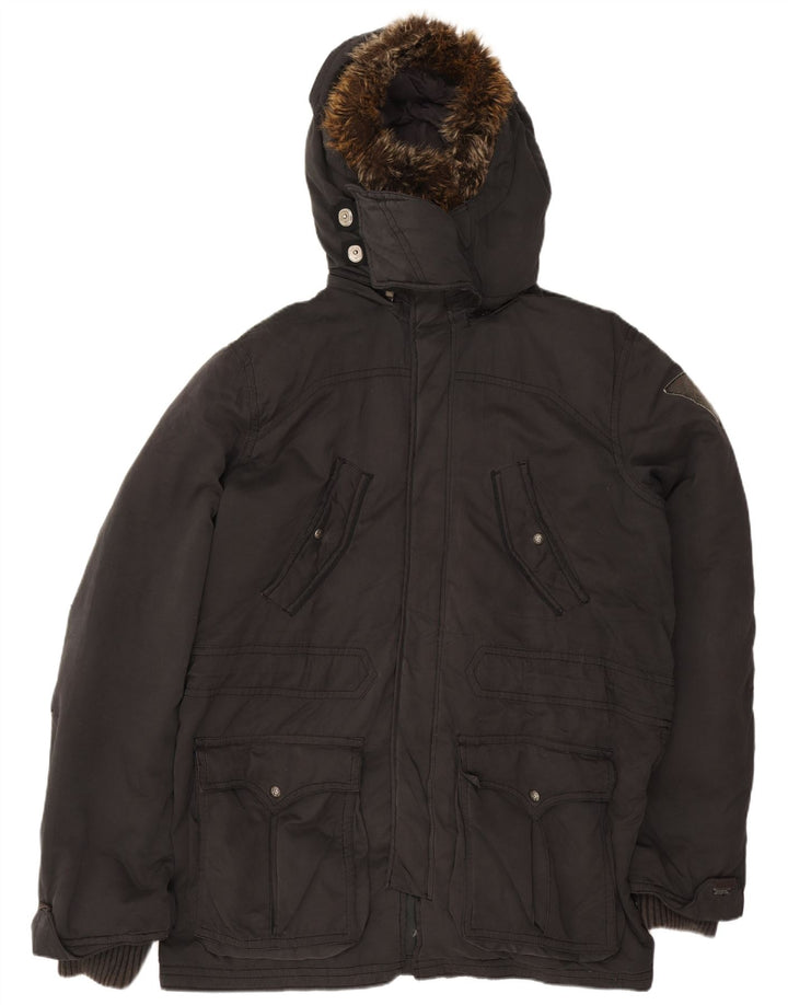 Giacca imbottita con cappuccio da uomo Levi's UK 42 XL poliestere nero