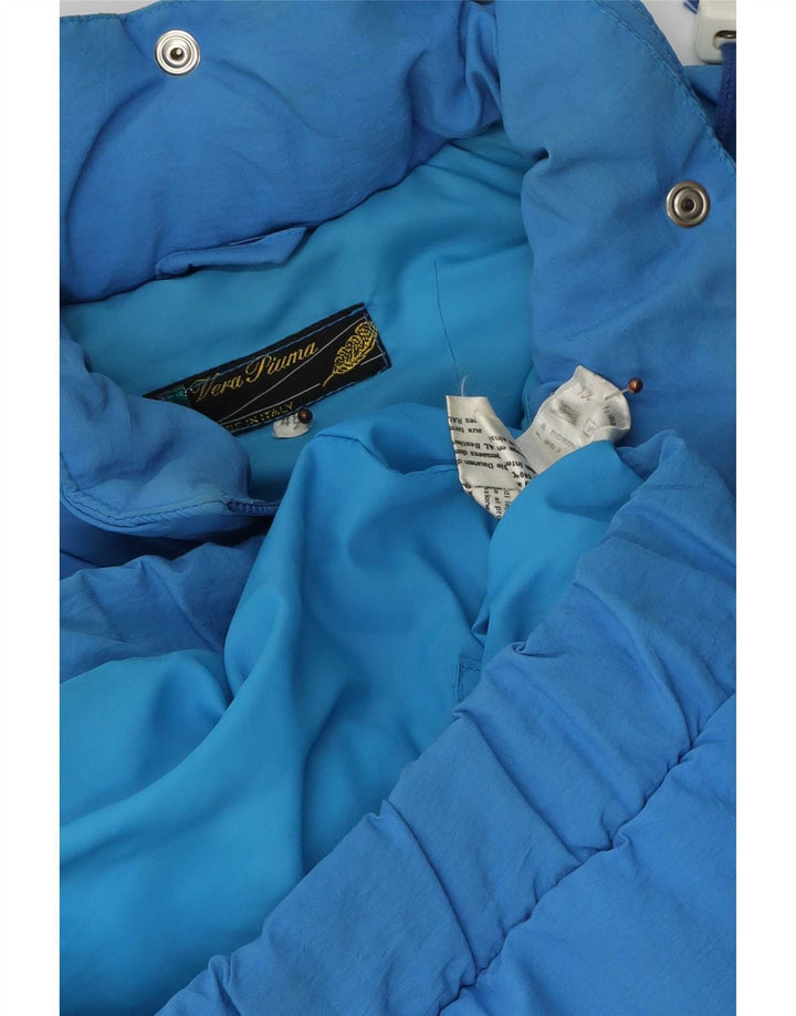 Giacca imbottita vintage da donna IT 46 Large Blu in poliammide