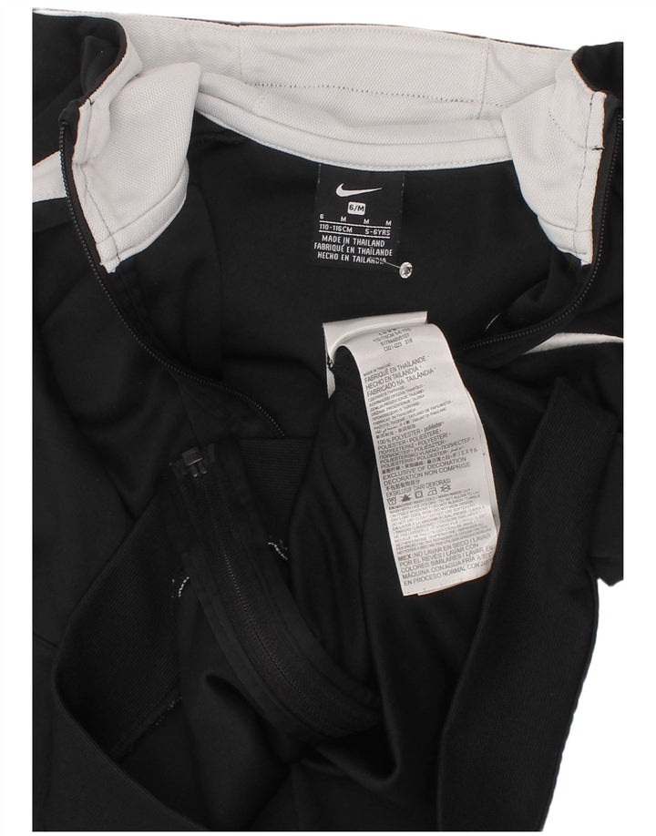 Felpa con cappuccio e zip Nike per ragazzi, 5-6 anni, poliestere color block nero medio