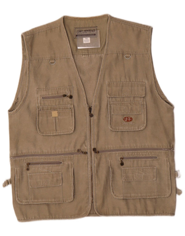 Gilet pratico da uomo Jintao UK 42 XL Poliestere kaki