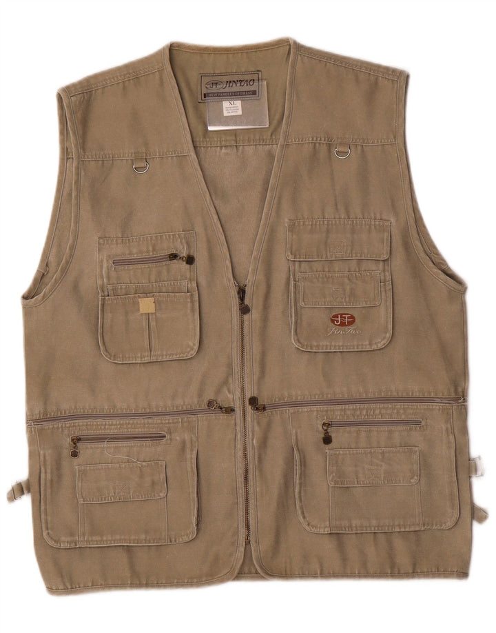 Gilet pratico da uomo Jintao UK 42 XL Poliestere kaki