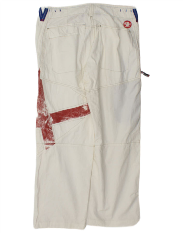 Pantaloni cargo dritti con grafica da uomo Murphy & Nye W33 L27 color block bianco