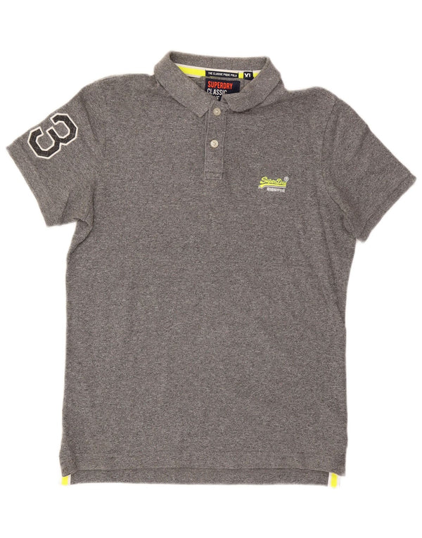 Polo da uomo SUPERDRY XL in cotone grigio