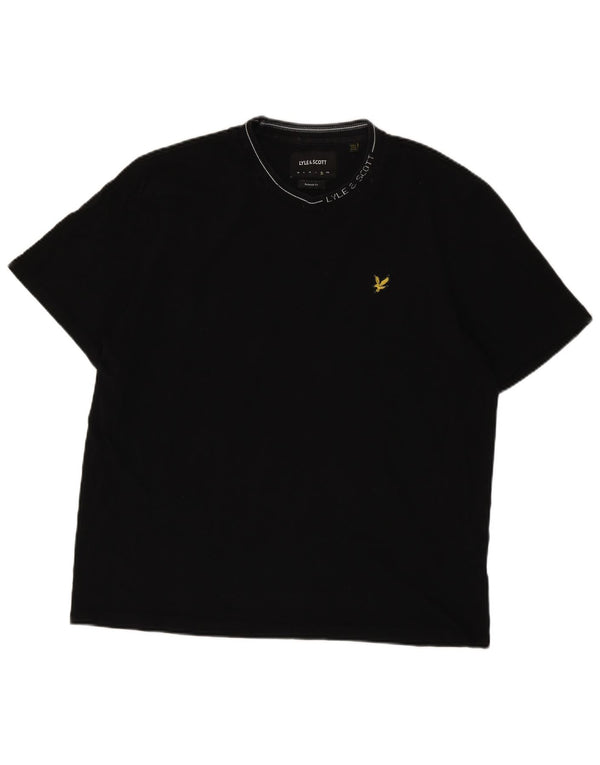 Lyle & Scott T-shirt grafica da uomo dalla vestibilità rilassata Top XL in cotone nero