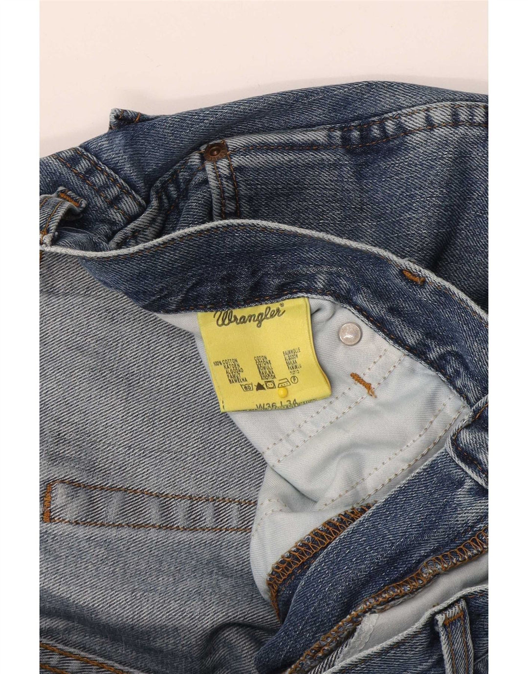Jeans dritti da uomo Wrangler W36 L34 cotone blu