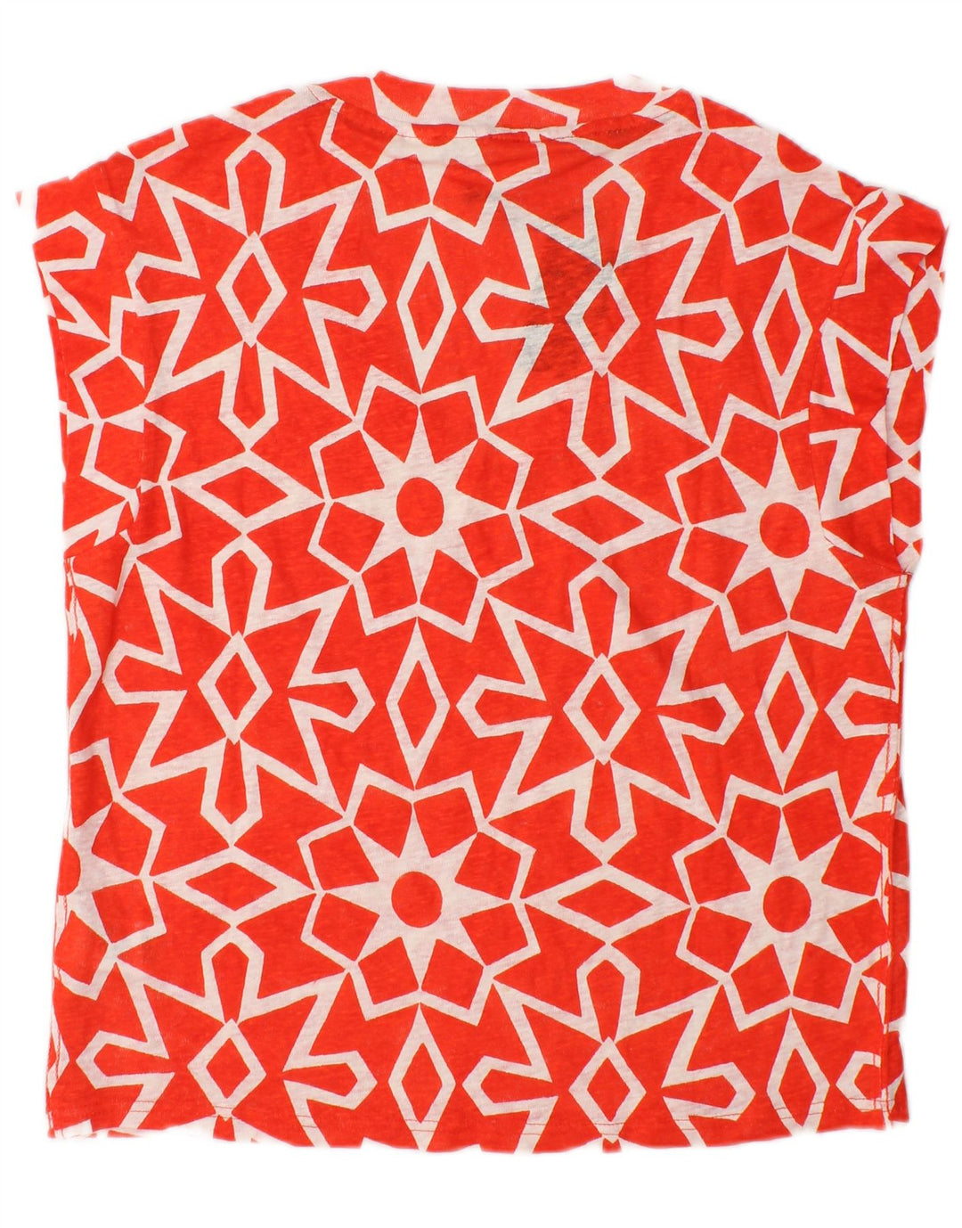 Camicetta da donna White Stuff Top UK 12 Lino geometrico rosso medio