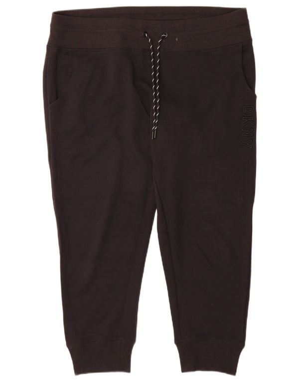 Dkny Pantaloni da tuta da donna con grafica corta Joggers UK 16 Large Nero