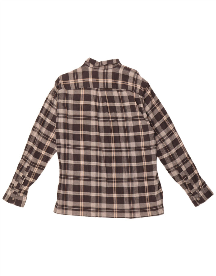 EDDIE BAUER Camicia da uomo in flanella dalla vestibilità classica, in cotone a quadri grigi grandi