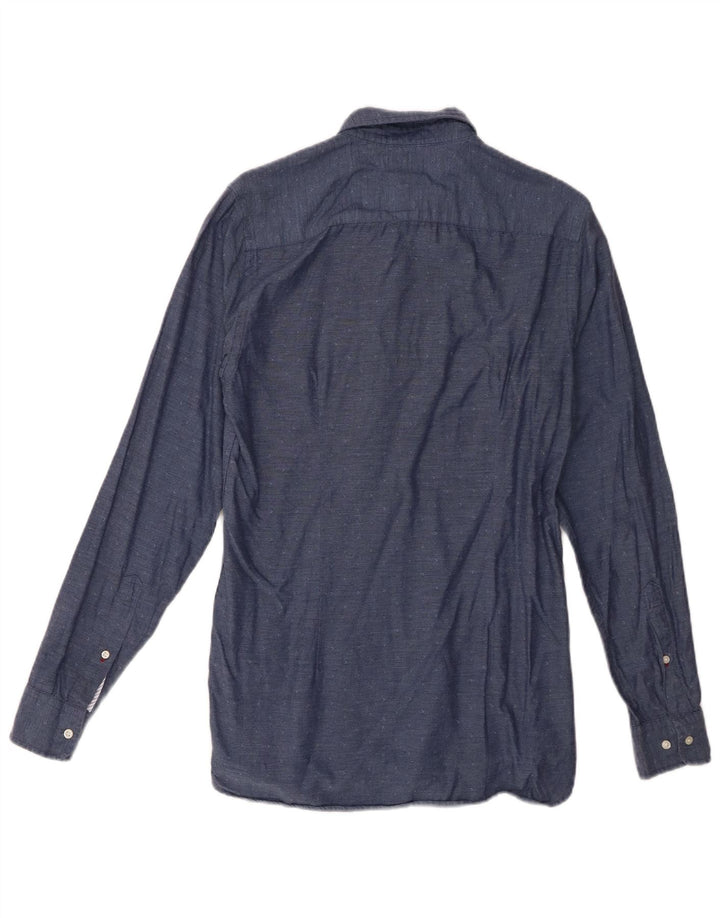 Camicia da uomo Tommy Hilfiger piccola in cotone blu navy