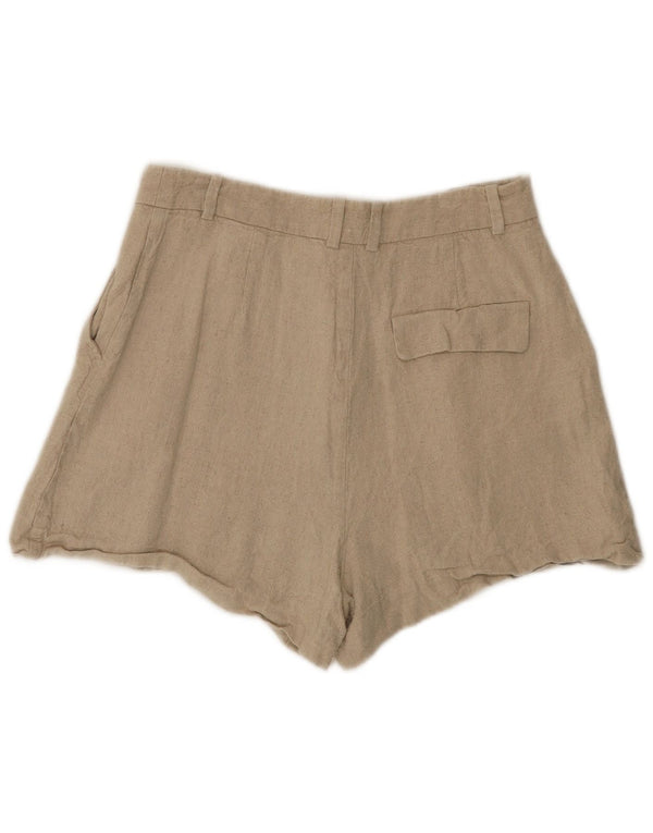 Zara Womens High Waist Hot Pants Medium W28 Beige Linen