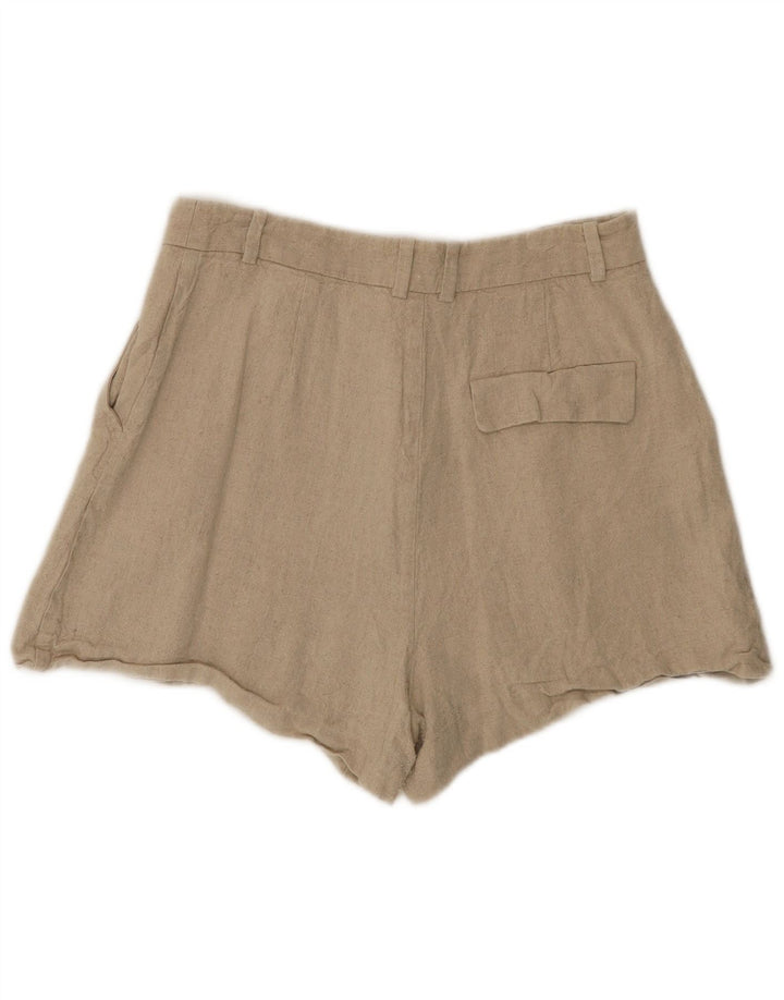 Pantaloni caldi a vita alta da donna Zara medi W28 lino beige