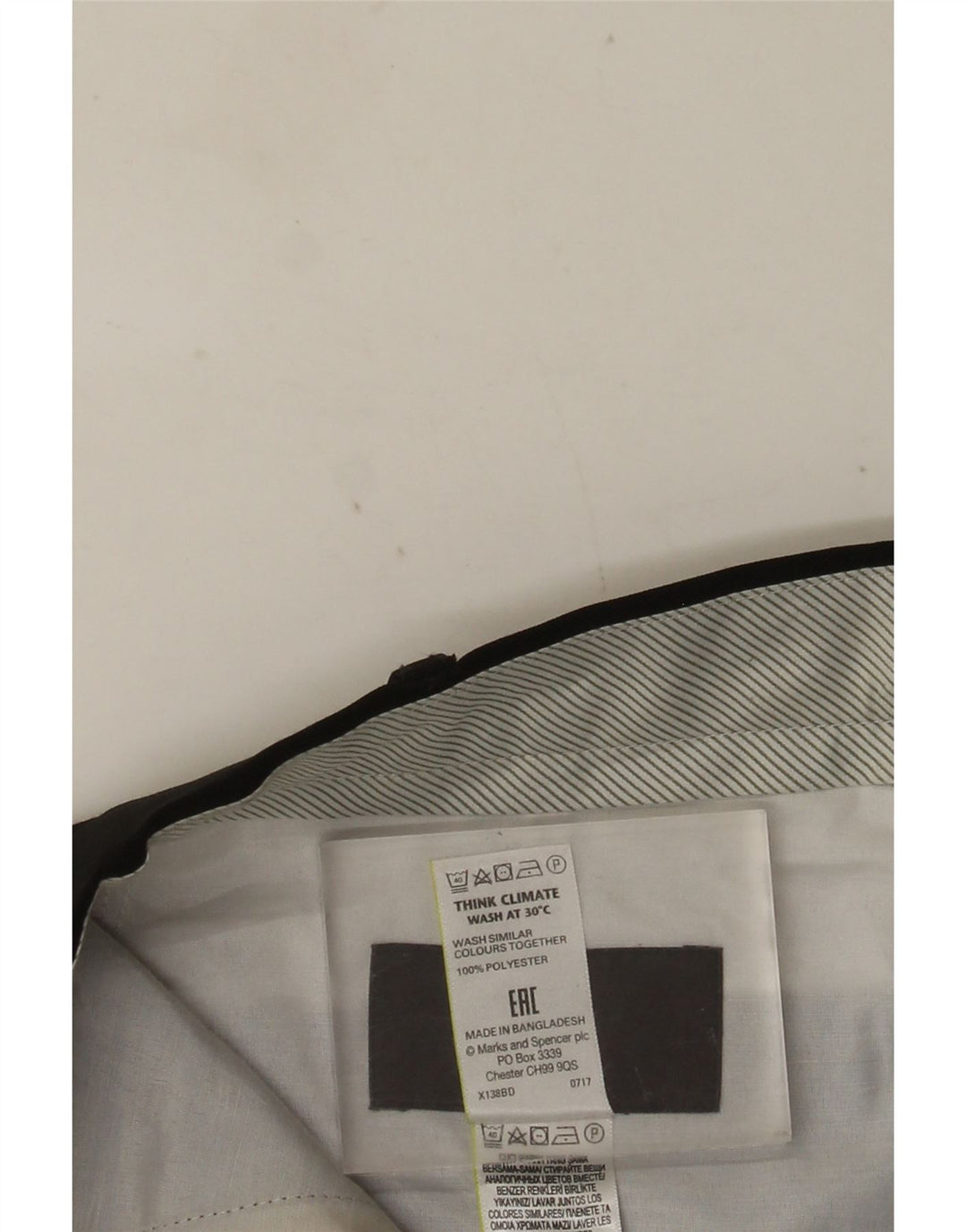 MARKS & SPENCER Pantaloni da abito vestibilità regolare da uomo W36 L33 Poliestere nero