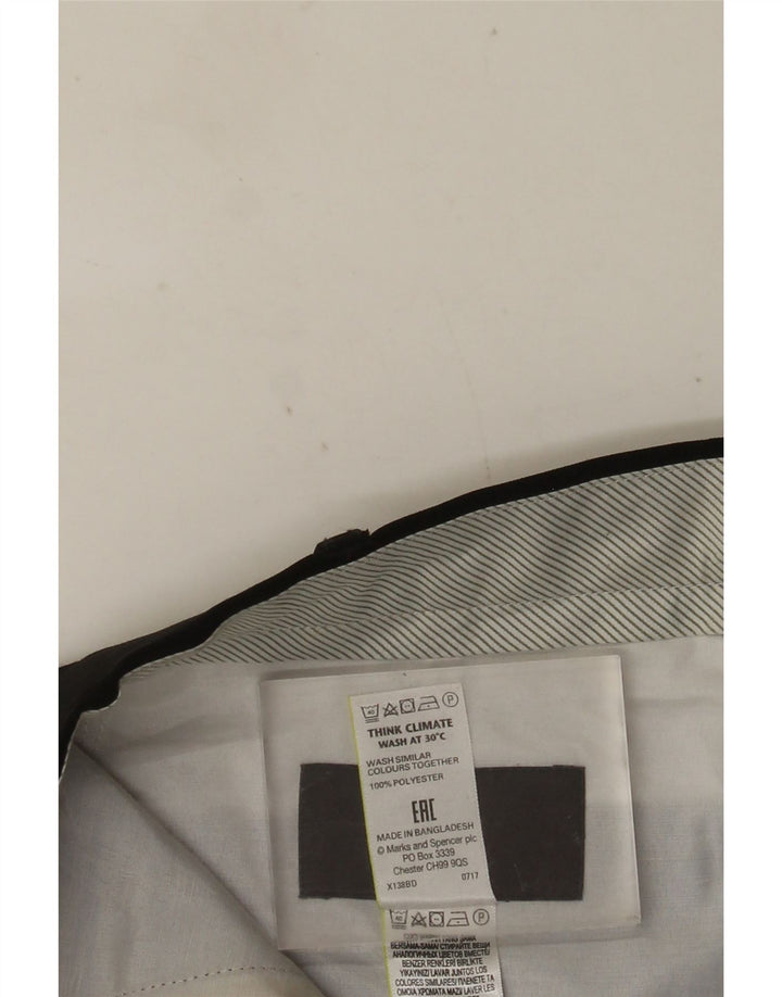 MARKS & SPENCER Pantaloni da abito vestibilità regolare da uomo W36 L33 Poliestere nero